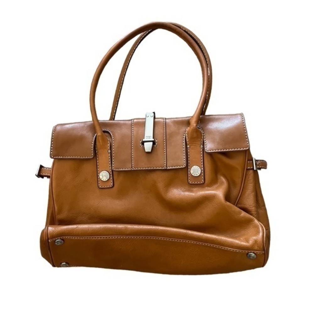Vintage Michael Kors Saddle Tan Leather Satchel Tote BagPurse